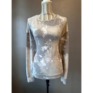 Time & Tru Tie Dye Sweatshirt Gray Crewneck Pullover Soft Cozy Size L 12-14